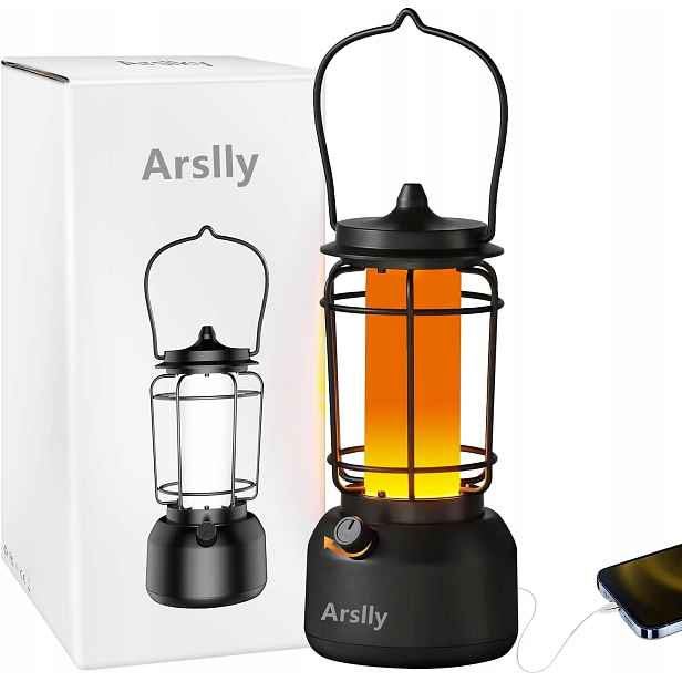 Elektrická Kempingová Lampa Arslly Přenosná, Dobíjecí Závěsná Lampa