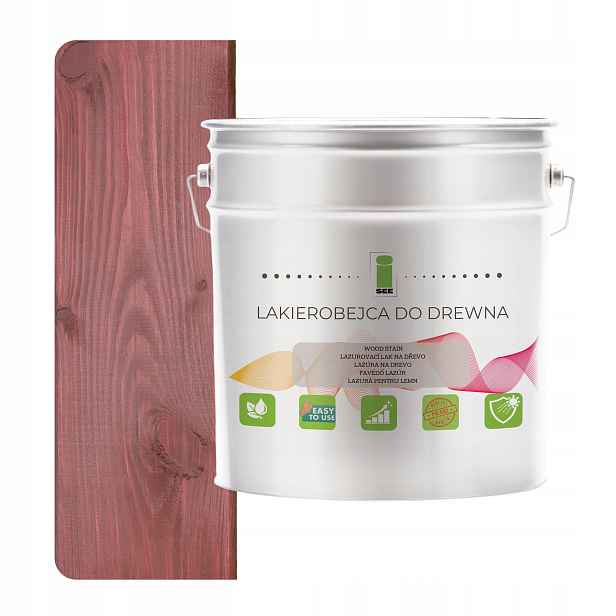 Lak na dřevo třešňový hydrofobní bez zápachu polomatný 3v1 2,5L D050