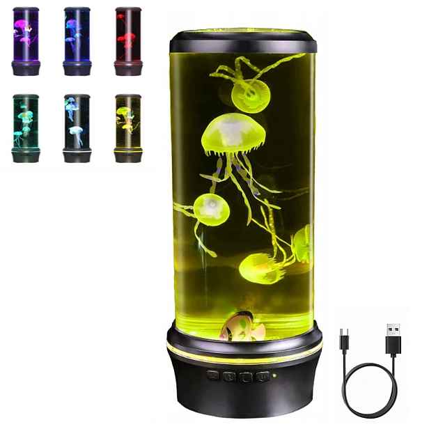 Lampa Meduza Led Lávová Noční Lampa 7 Barev Rgb S Dálkovým Ovládáním Akvarijní Lampy