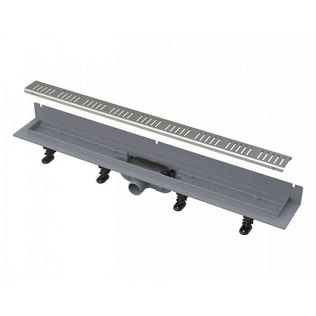 Alca - Sprchový žlab Wall 85 cm, s pevným límcem ke stěně, s roštem, nerez mat APZ30-850M