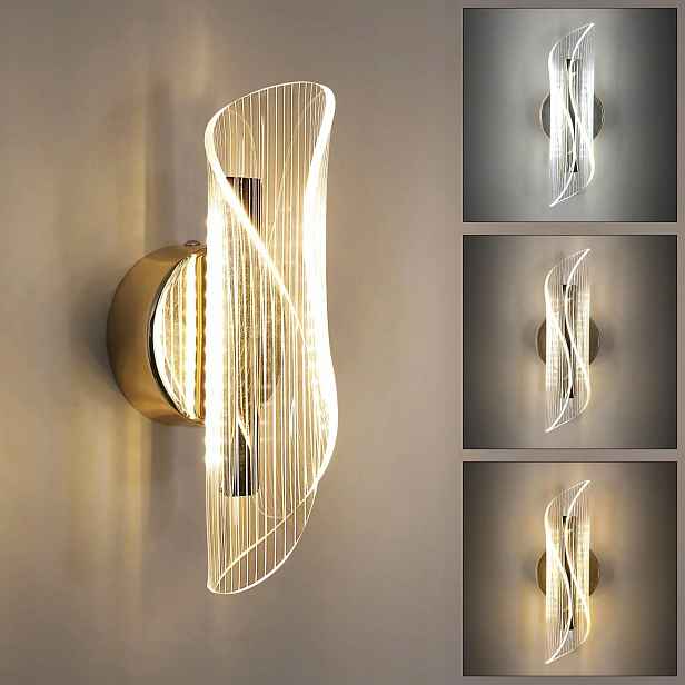Nástěnné Led svítidlo Zlaté Loft Moderní do ložnice, obývacího pokoje 12W
