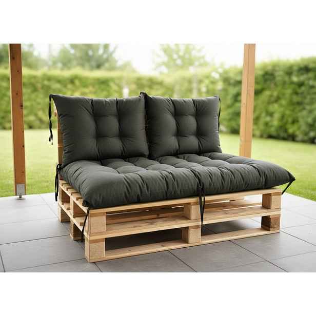 Paletové prošívané sezení MATTEO SET - sedák 120x80 cm, 2x opěrka 60x40 cm, antracit color 02A, Mybesthome