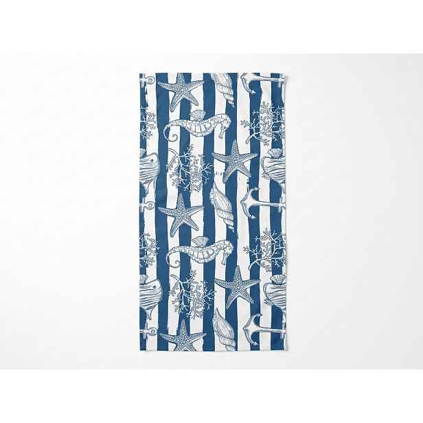 Rychleschnoucí plážová osuška NAUVIA modro-bílá 70 x 140 cm, 100% mikrovlákno