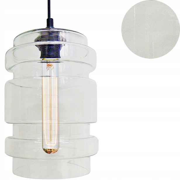 Skleněná Závěsná Lampa Klosz-em Žárovka bezbarvá