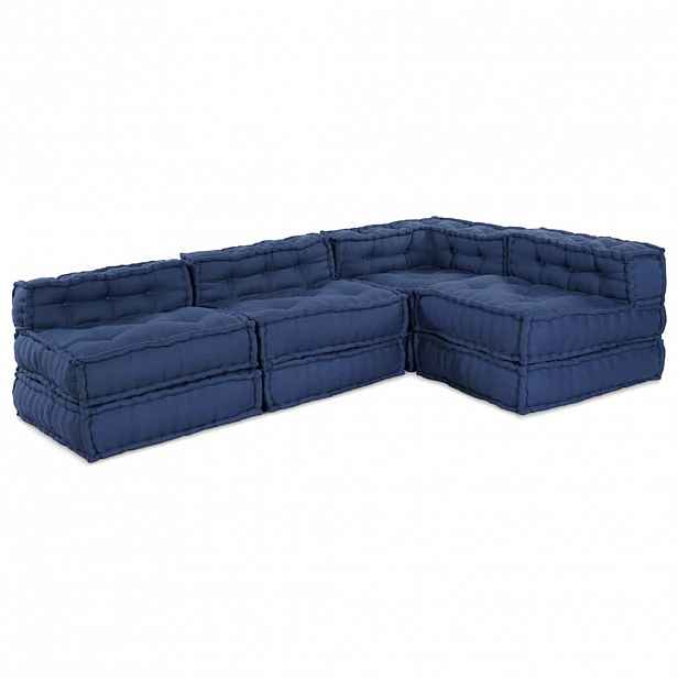 vidaXL Modulová pohovka Textil Indigo 210 x 140 x 56 cm