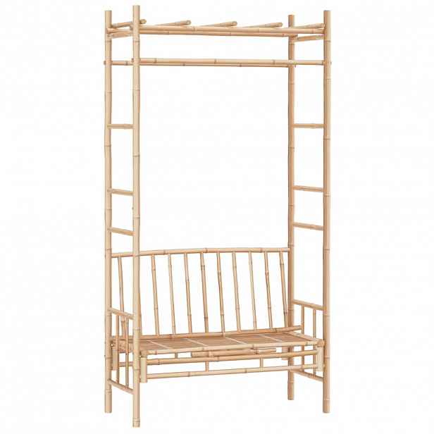 vidaXL Zahradní lavice s pergolou 116 cm bambus
