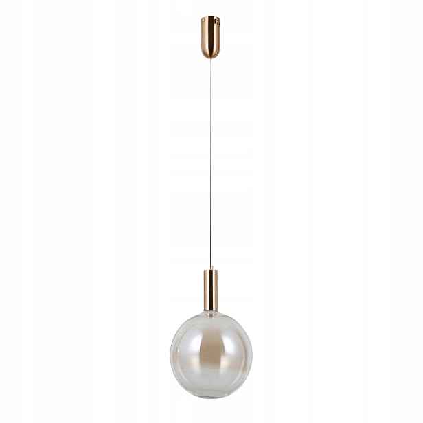 Lampa Strela Italux moderní zlatá Led 5W jantarová koule Ø25 cm
