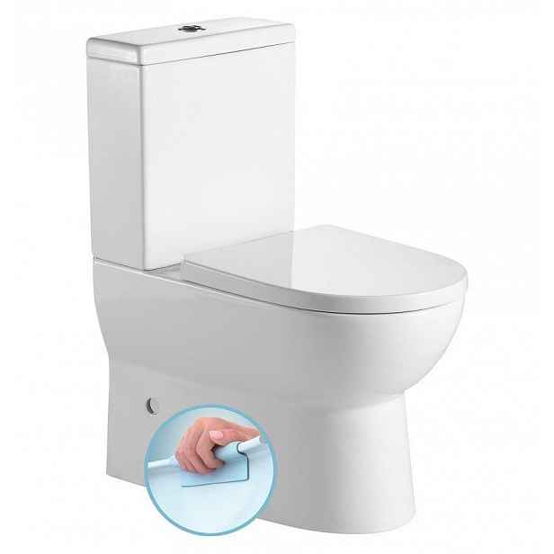 AQUALINE - JALTA WC kombi, Rimless, spodní/zadní odpad, bílá PB103RW