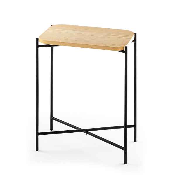 Kalune Design Odkládací stolek Shb-003 z masivu černý/dub přírodní