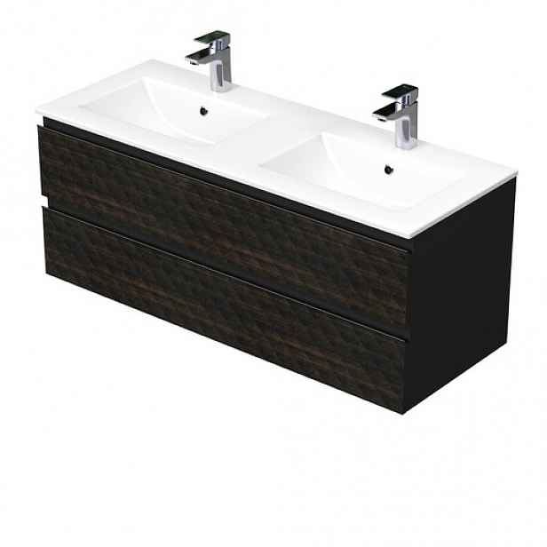 Koupelnová skříňka s umyvadlem SAT Cube Way 120x47,5x46 cm hnědá mat CUBE3D1202ZHMOD