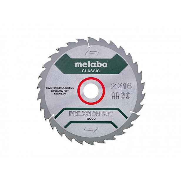Metabo - Pilový kotouč na dřevo, 216x30 mm, 30 zubů 628062000