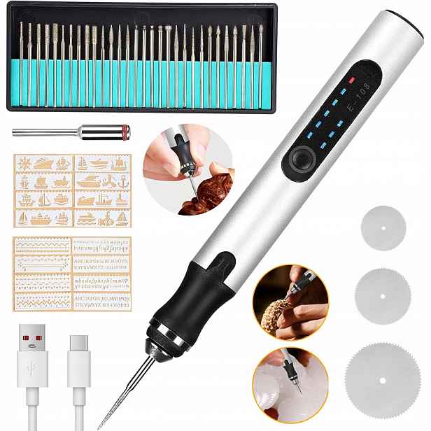 Mini Bruska Frézka Multifunkční 3 Úrovně Rychlosti S Příslušenstvím Usb