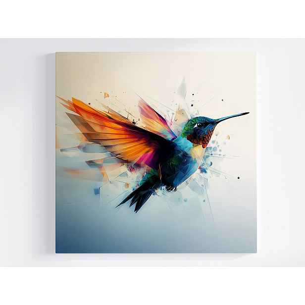 Obraz Na Plátně Canvas Grafika Barevný Kolibřík Pták Digital Art 60x60
