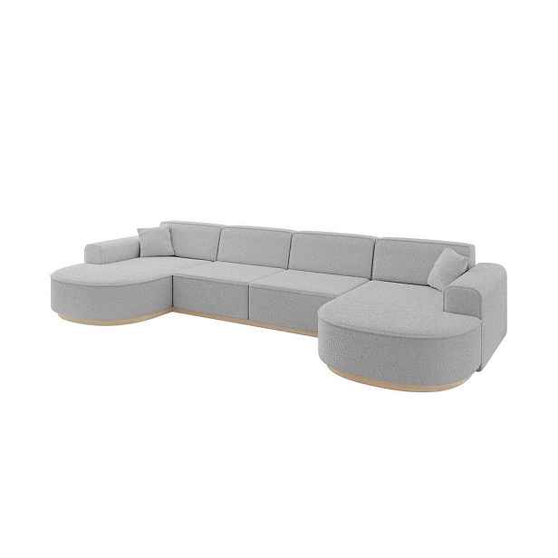 ALTDECOR SEDACÍ SOUPRAVA ve tvaru U MARI-U2-v1 388x171x83 Světle šedá Buklé