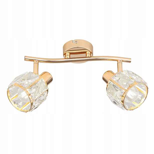 Dubai stropní svítidlo lišta růžová zlatá 2x40W E14 křišťálová Candellux