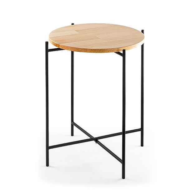 Kalune Design Odkládací stolek Shb-004 z masivu černý/dub přírodní