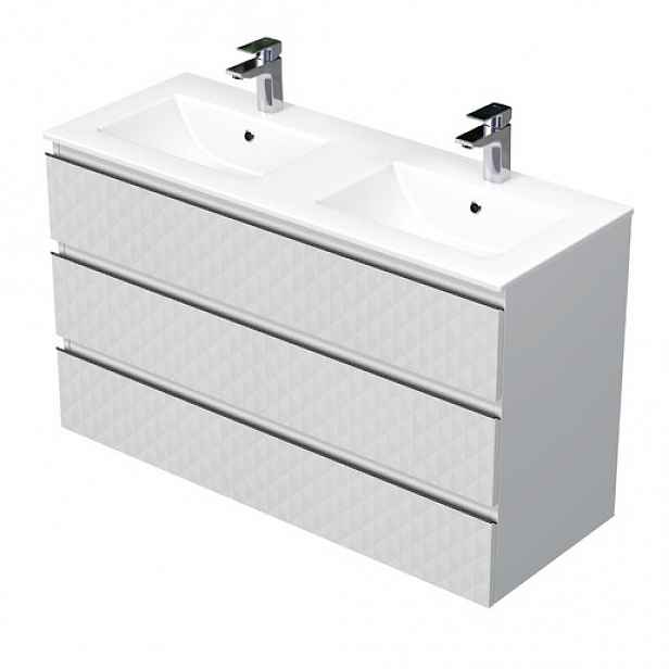 Koupelnová skříňka s umyvadlem SAT Cube Way 120x71x46 cm bílá mat CUBE3D1203ZBMOD