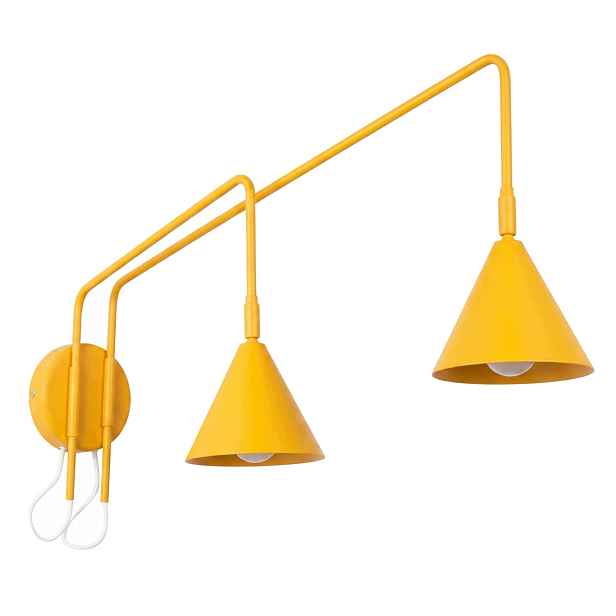 Nástěnná lampa Nox 2 žlutá s vypínačem Nástěnná lampa s výložníkem Sollux 2