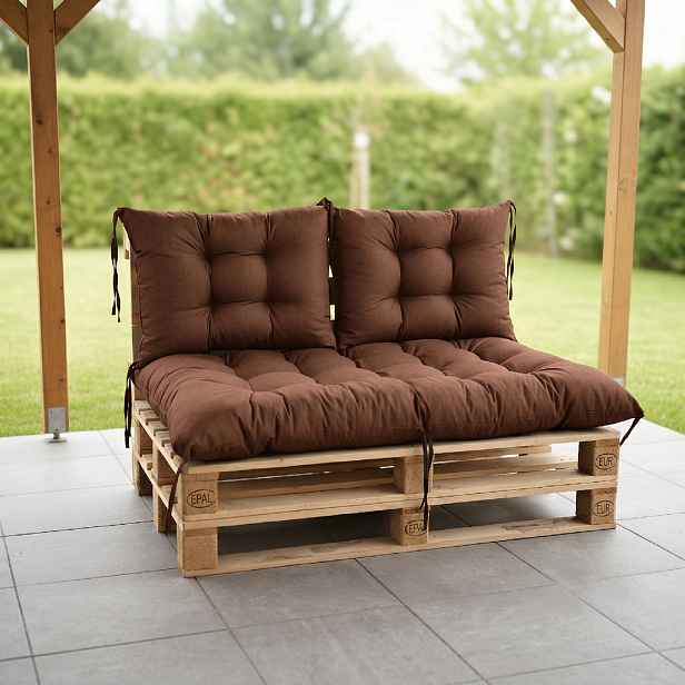 Paletové prošívané sezení MATTEO SET - sedák 120x80 cm, 2x opěrka 60x40 cm, hnědá color 22, Mybesthome mall VO