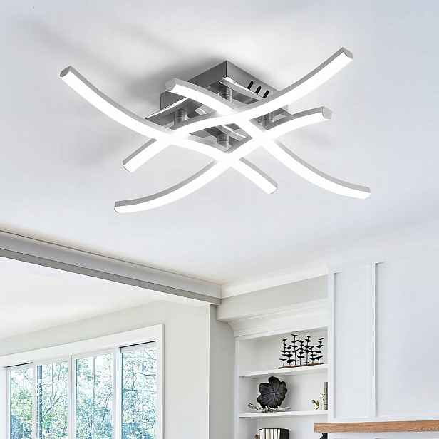 Stropní Led lampa lustr stříbrný moderní do obývacího pokoje, kuchyně 24W 6500K