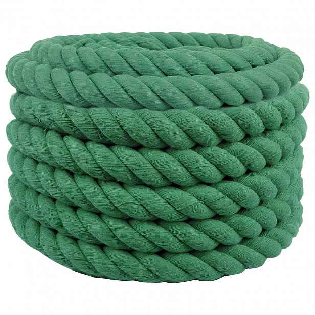 vidaXL Bavlněné lano 30 mm 50 m Zelená 100% bavlna