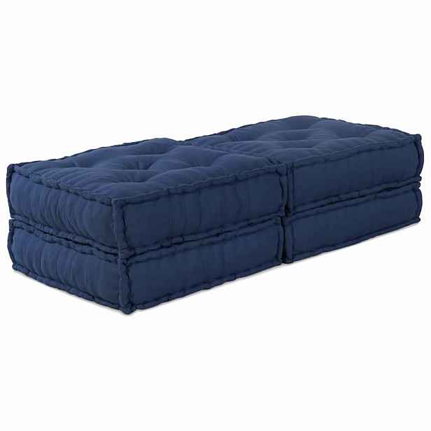 vidaXL Modulová pohovka 2 ks Textil Indigo 140 x 70 x 36 cm