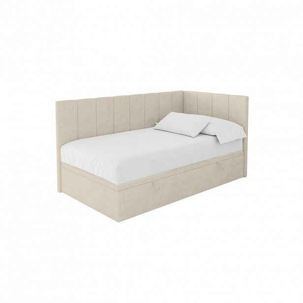 ALTDECOR JEDNOLŮŽKOVÁ POSTEL pro mládež s úložným prostorem vlevo, s matrací - LOVY 80x200 béžová