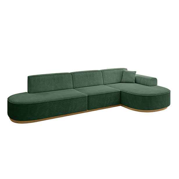 ALTDECOR ROHOVÁ SEDAČKA s otomanem, pravá MARI-L2-v2 328x171x83 Zelená Manšestr