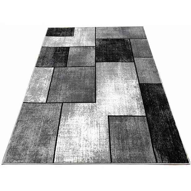 Kusový koberec 180x260 cm DEMIAN - šedý / černý / bílý