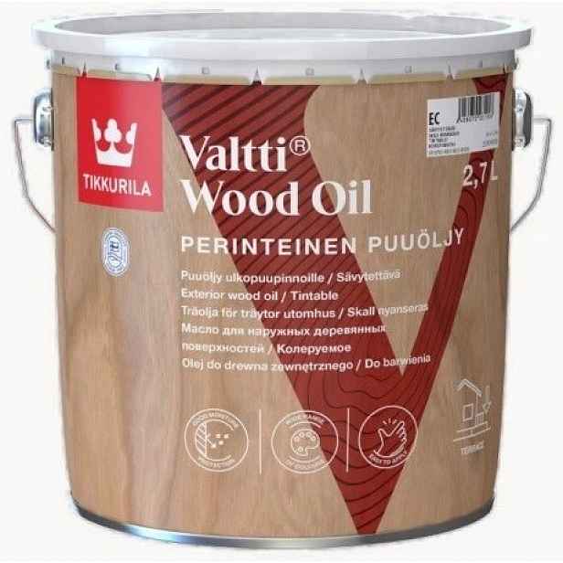 Olej na dřevo, terasy, fasády, plotyTikkurila Valtti Wood Oil 2,7L Bezbarvý