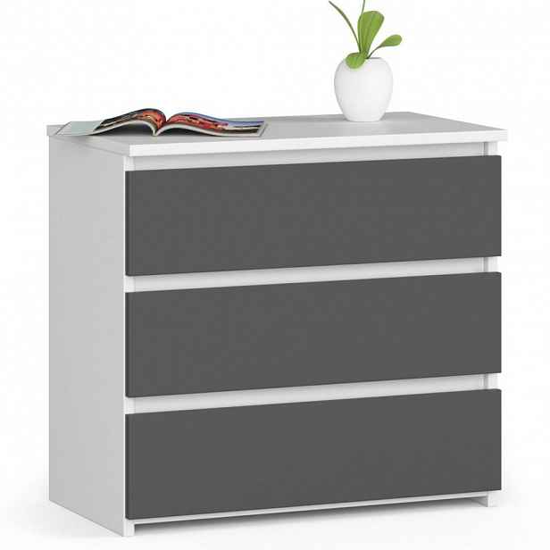 RAUMHIRSCH FURNITURE KOMODA bílá, grafitově šedá 57/60/35