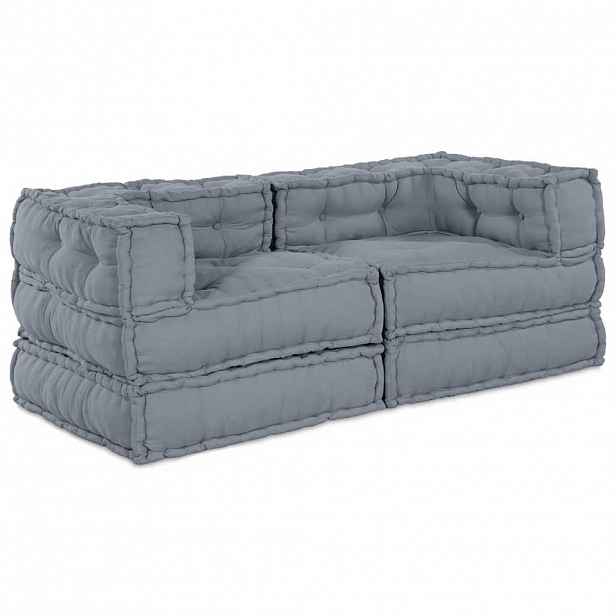 vidaXL Modulová pohovka 2 ks Textil Šedá 140 x 70 x 56 cm