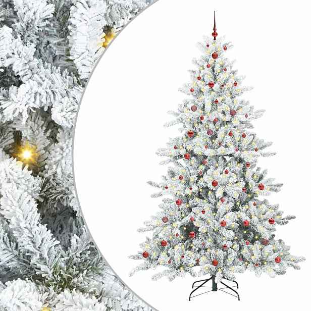 vidaXL Umělý Skládací Vánoční Strom s stojanem Bílá 240 cm PVC a ocel
