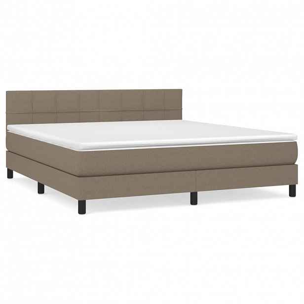 vidaXL Box spring postel s matrací taupe 160x200 cm textil