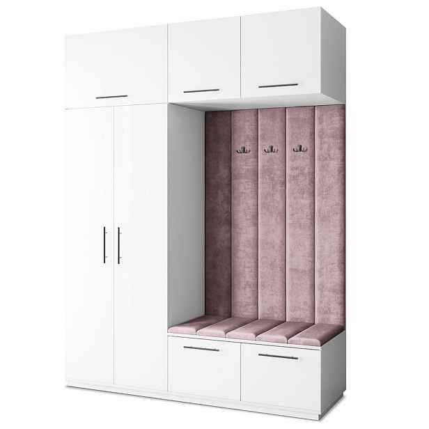 MASSENO MODERNÍ PŘEDSÍŇOVÁ SESTAVA REMA, 180/240/60 cm, bílá