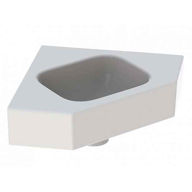 Geberit iCon - Rohové umývátko 46x33 cm, bez otvoru pro baterii, bez přepadu, bílá 124730000