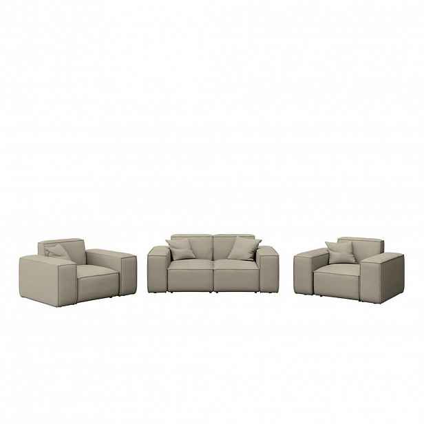 Kaiser Möbel ZAHRADNÍ SEDACÍ SOUPRAVA 2+1+1 MALIBU tkanina Odyssey Tmavě béžová