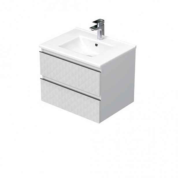 Koupelnová skříňka s umyvadlem SAT Cube Way 60x47,5x46 cm bílá mat CUBE3D602ZBMOD