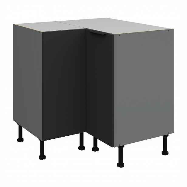 Spodní rohová skříňka Aria ANT 90x90 DN 2F BB Barva korpusu: Antracit, Barva dvířek: BL - Black AFM