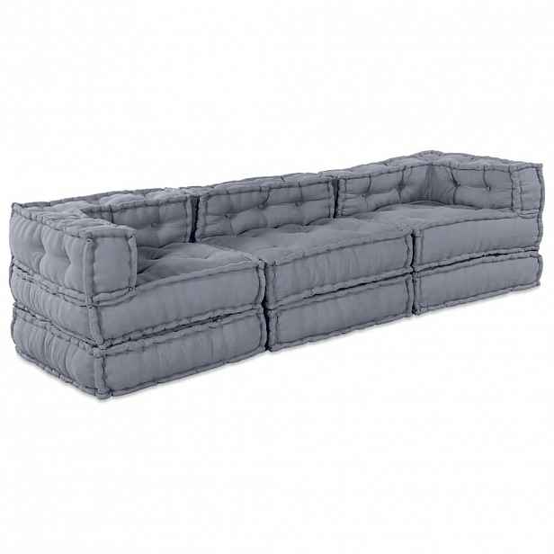 vidaXL Modulová pohovka Textil Šedá 210 x 70 x 56 cm