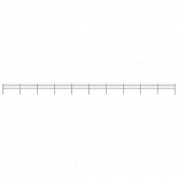 vidaXL Zahradní plot s obloukem nahoře ocelový 1673 x 60 cm černý