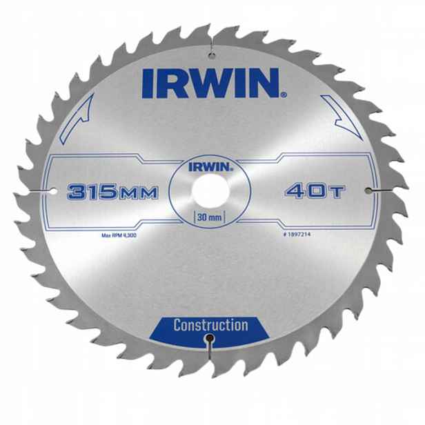 Kotoučová Pila 315 x 3,2 mm x 30 mm 40Z Kotouč Na Dřevo Atb Irwin