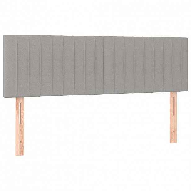vidaXL Čela postele světle šedá 144x5x78/88 cm látka