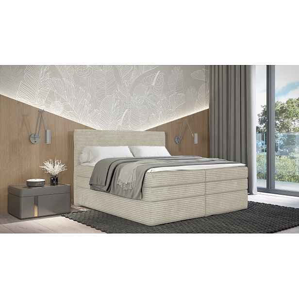 Americká postel 160x200 CALVIA 2 - ecru + topper ZDARMA