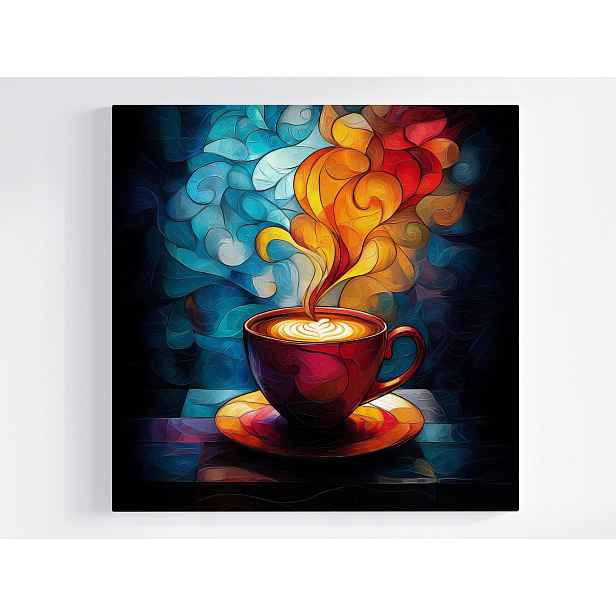 Obraz Na Plátně Plátně Mozaika Vitrazový Šálek Káva Teplo Aroma 50x50
