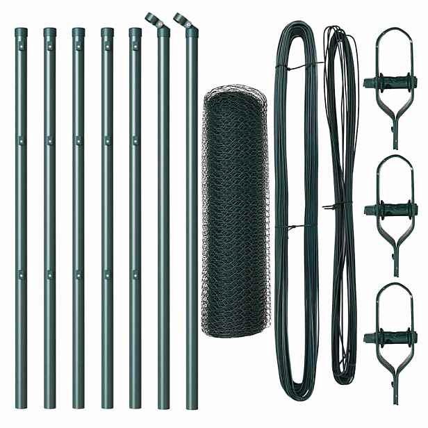 vidaXL Hexagonální kotvení plotu 10 x 0,5 m Ocel potažená PVC Zelená