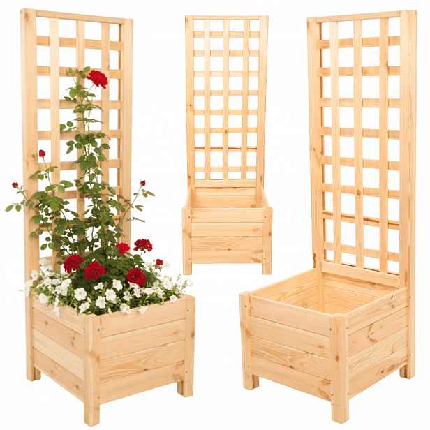 Dřevěná zahradní pergola květináč s truhlíkem na květiny 116x40x40 na nohách