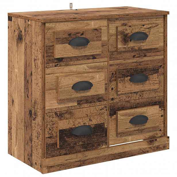 vidaXL Servírovací skříň Staré dřevo 70 x 35,5 x 67,5 cm