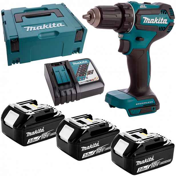 Aku Šroubovák 18V 3x3Ah Lxt 50Nm Makita DDF485RF3J