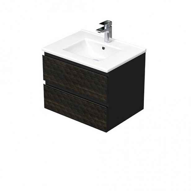 Koupelnová skříňka s umyvadlem SAT Cube Way 60x47,5x46 cm hnědá mat CUBE3D602ZHMOD